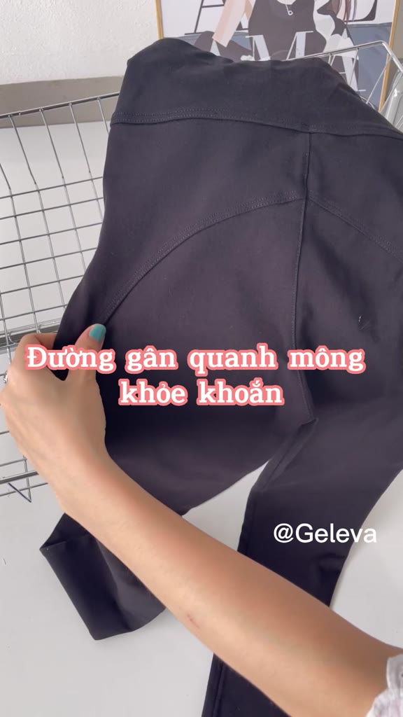 Quần legging nữ dài cạp cao nâng mông hack dáng vải cotton dày dặn co giãn ôm bó Geleva GE978 | BigBuy360 - bigbuy360.vn