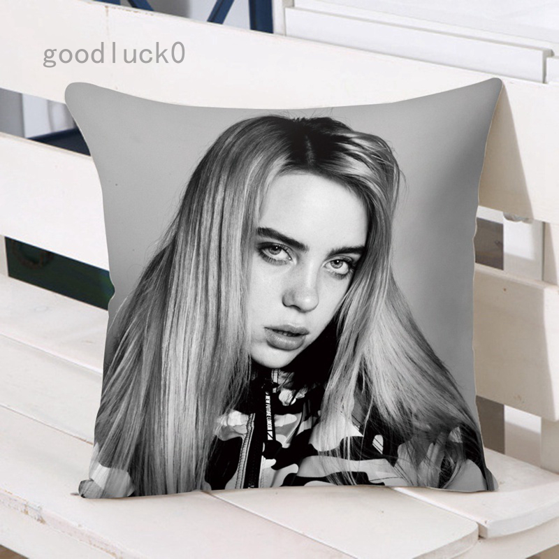 Vỏ Gối Polyester In Hình Billie Eilish Trang Trí Nhà Cửa