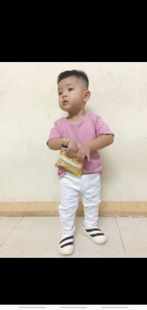 Áo thun trơn bé trai bé gái premium cotton siêu đẹp by caremrem