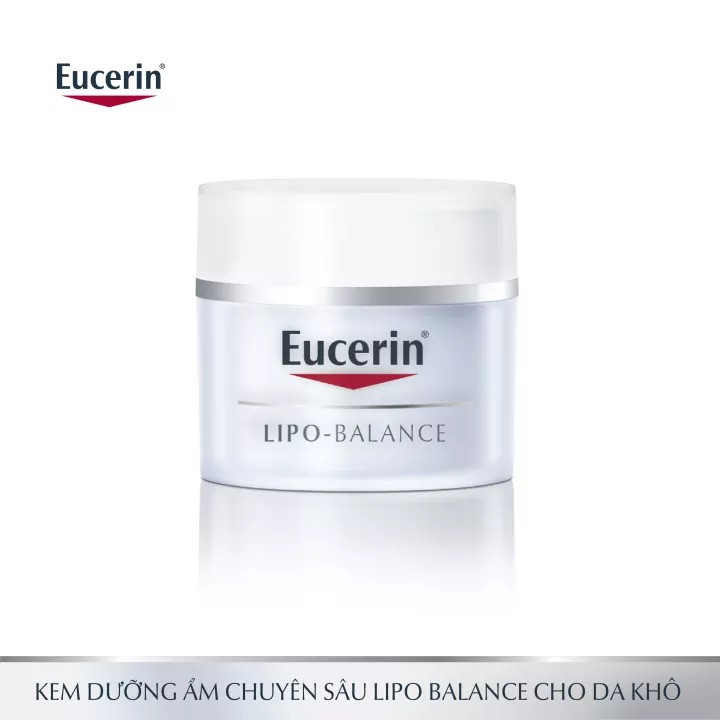 Combo Eucerin kem dưỡng ẩm cho da khô, nhạy cảm Lipo Balance 50ml &amp; xịt khoáng cấp ẩm Hyaluron Mist Spray 50ml