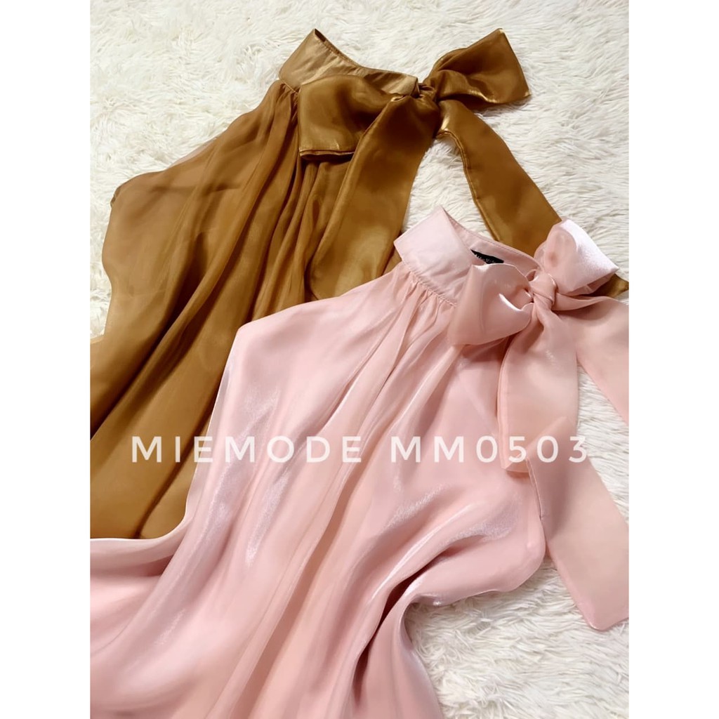 [MIE MODE] ★Video và ảnh trải sàn ★ Áo Yếm Cổ Nơ ★ Chất tơ Organza cao cấp, Hàng 2 lớp , lót xịn Size S.M.L