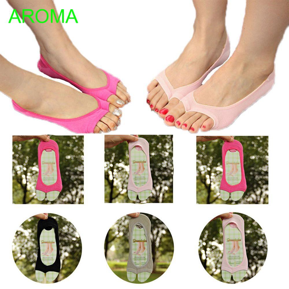 Vớ cotton tàng hình hở ngón chân chống trượt cao cấp