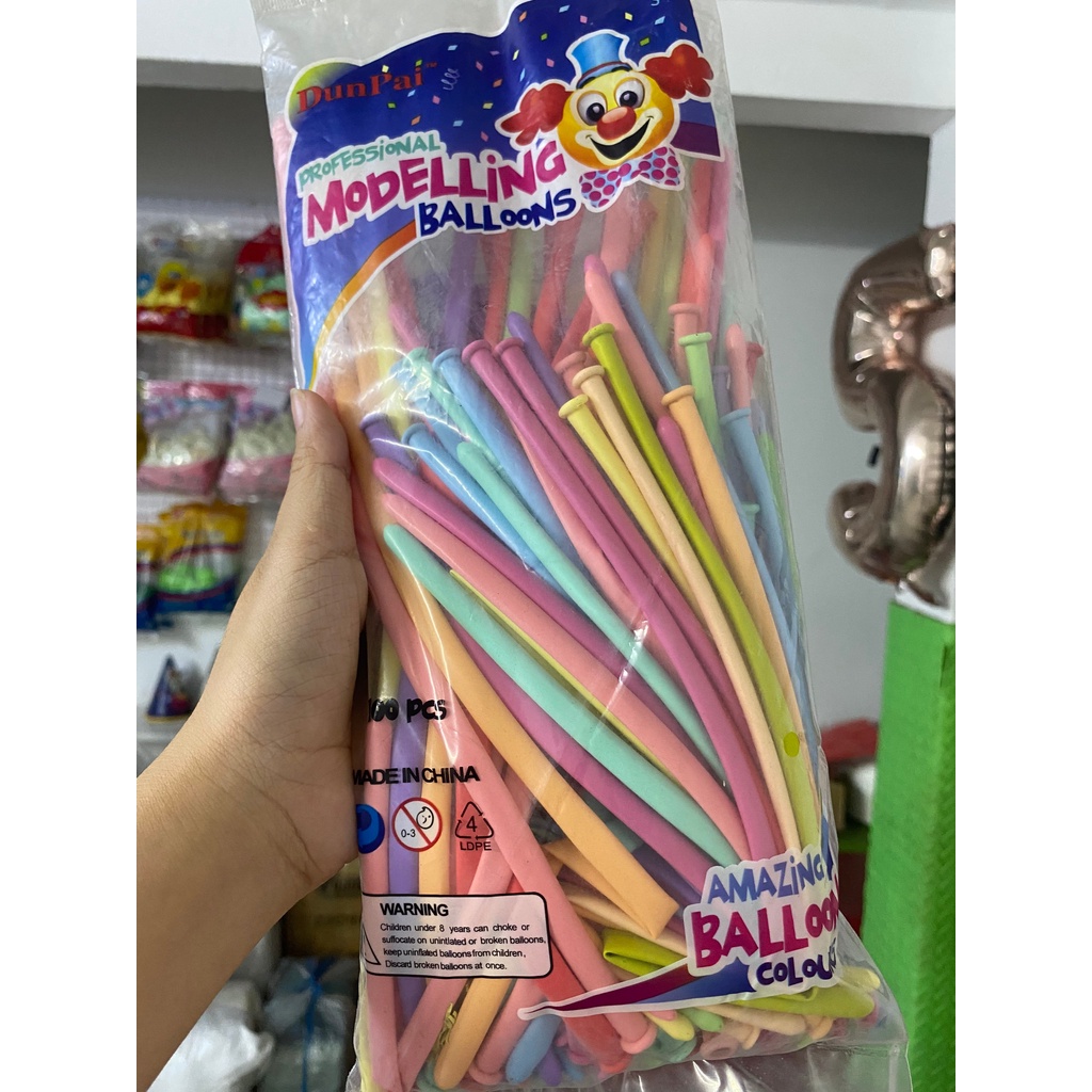 Bóng dài tạo hình trang trí sinh nhật thái lan 260 màu pastel nhiều màu sắc HAPPYKID BDTH