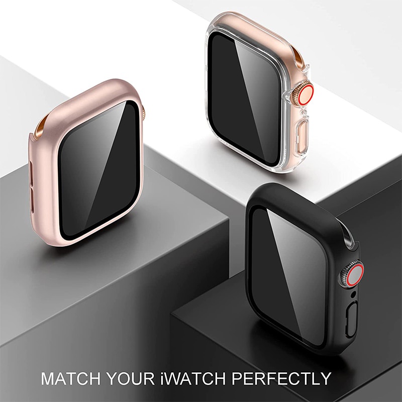 Ốp Bảo Vệ Mặt Đồng Hồ + Kính Dành Cho Apple watch 7 6 SE 5 4 3 iWatch serie 45mm 41mm 44mm 40mm 42mm 38mm