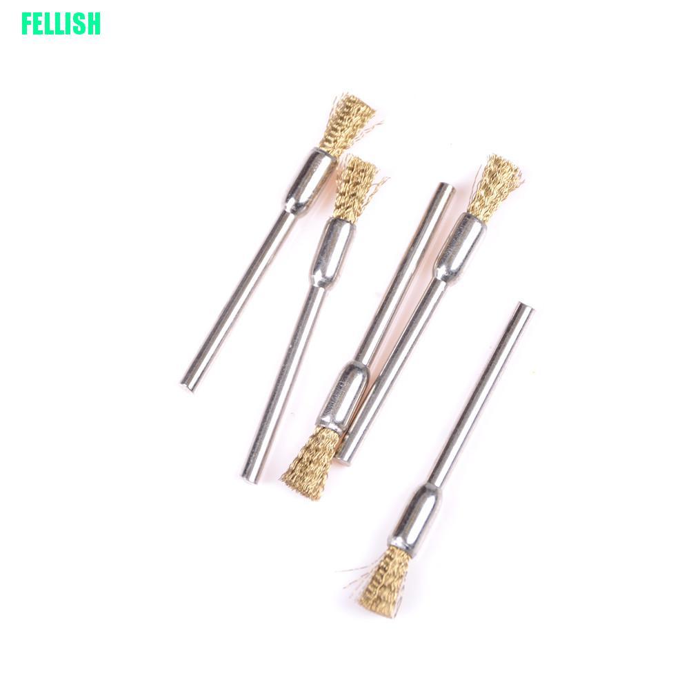 Bộ 5 bàn chải bằng dây đồng đánh bóng loại bỏ rỉ sét cỡ 3mmx5mm tiện dụng