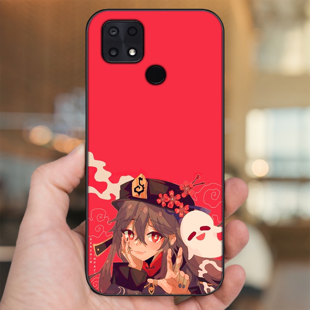 Ốp lưng Xiaomi Poco C40 viền đen in hình Hutao Genshin Impact