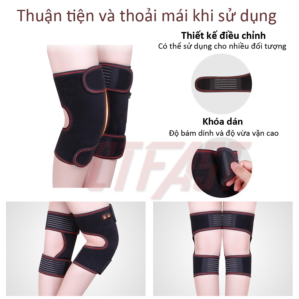 Máy massage đầu gối không dây thông minh CTFAST hỗ trợ điều trị đau khớp gối, công nghệ nhiệt hồng ngoại