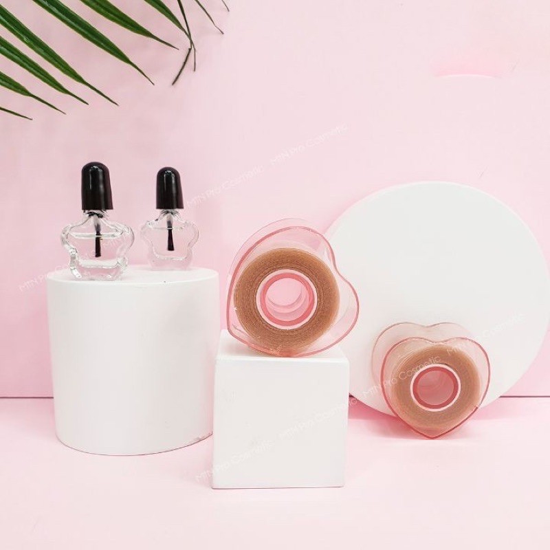 Set 300 Cặp Dán Mí Lưới Cuộn Trái Tim Dream Kiss Eyelid Tape TẶNG KÈM Keo Dán & Nhíp Siêu Tiện Dụng