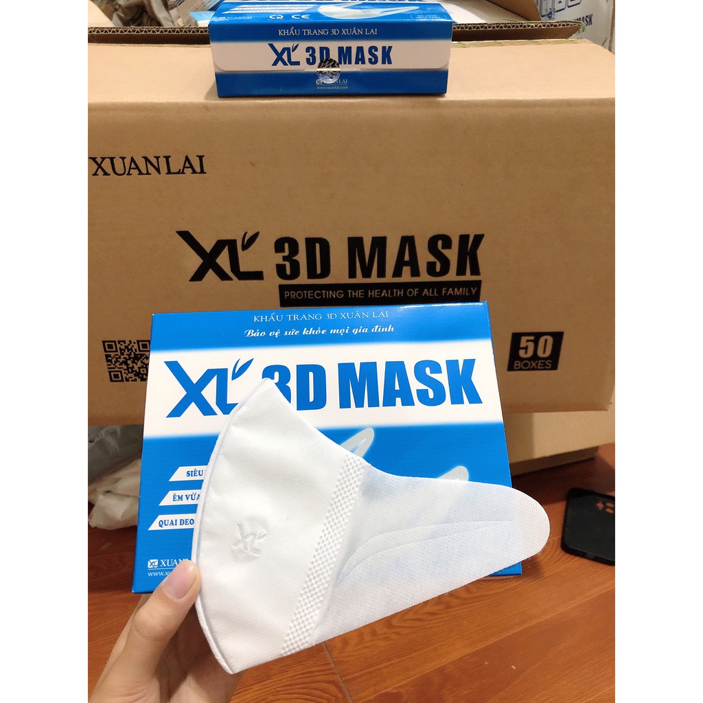 Khẩu Trang 3D Mask Xuân Lai chính hãng công ty có logo tem niêm phong Xuân Lai bảo vệ sức khỏe mọi gia đình | BigBuy360 - bigbuy360.vn