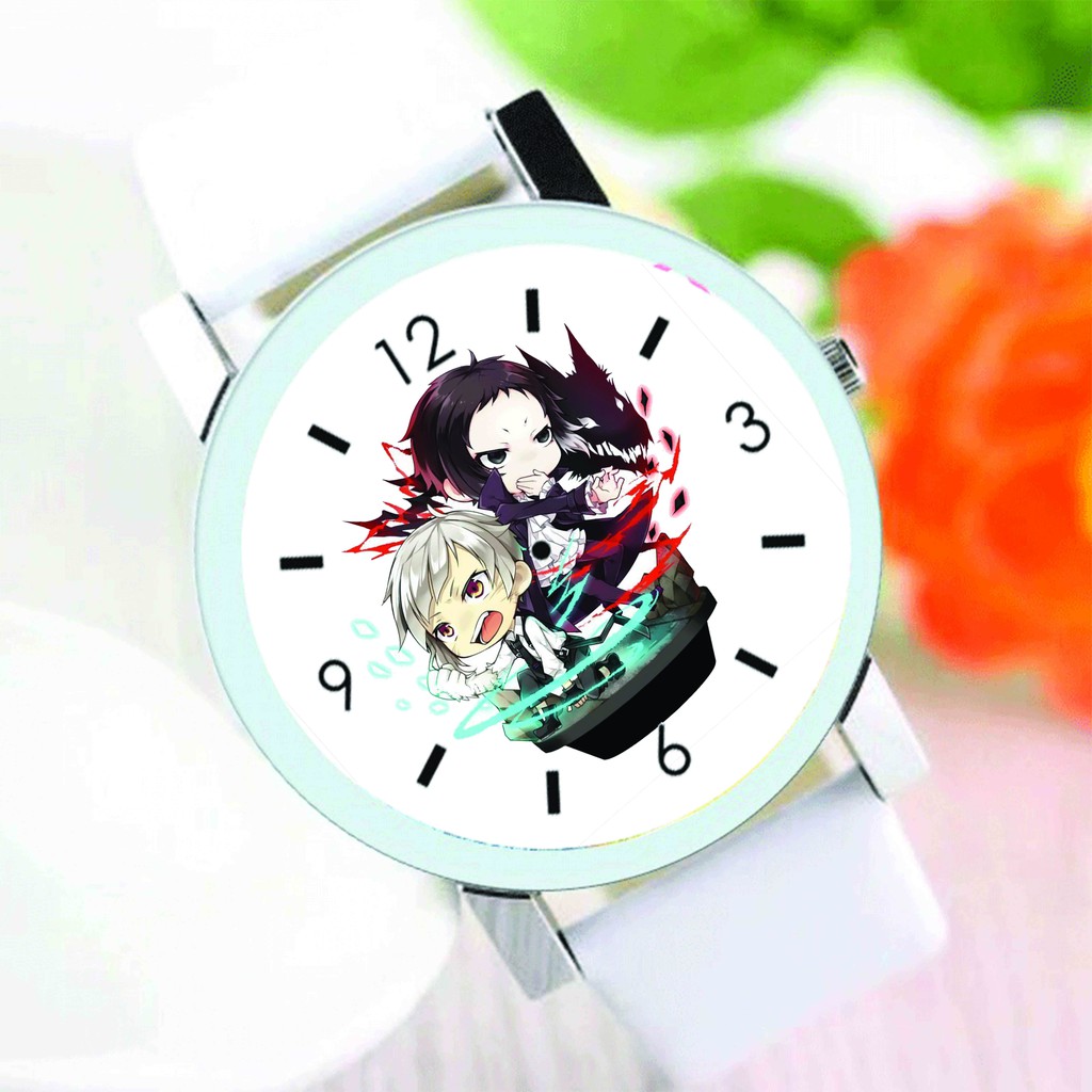 Đồng hồ đeo tay in hình BUNGOU STRAY DOGS VĂN HÀO LƯU LẠC nam nữ anime chibi thời trang dễ thương độc đáo