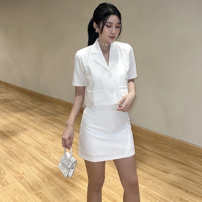 BBSTORE'S Set Bộ Công Sở Chân Váy Chữ A Kèm Áo Vest -K1271S