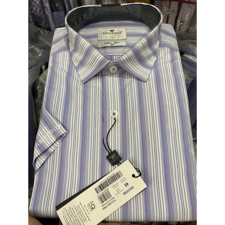 Áo sơ mi ngắn tay nam Aristino TAG 725K sợi sồi mềm mát, from slim tà lượn ASS149S8