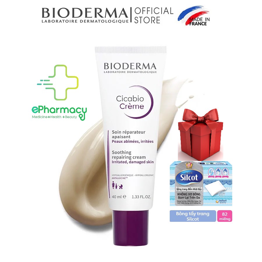 Bioderma Cicabio Crème Soothing Repairing Cream - Kem Dưỡng Bioderma Làm Lành Phục Hồi Da Kích Ứng Do Tổn Thương 40ml