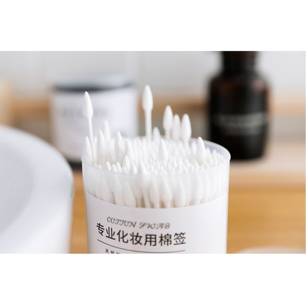 Hộp 200 bông ráy tai 2 đầu đặt biệt xử lý qua than hoạt tính bảo vệ sức khỏe KNSTORE