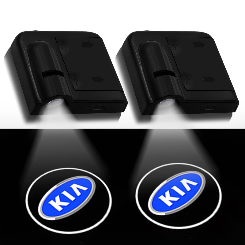 Set 2 đèn led không dây gắn cửa xe hơi Kia Morning Seltos K3 Carens Forte Cerato Soluto