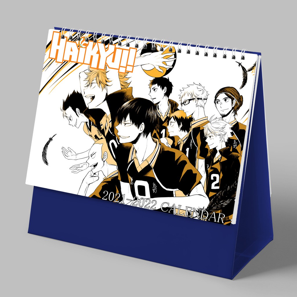 (2023) Lịch để bàn IN HÌNH HAIKYUU! Vua Bóng Chuyền chibi anime CHỮ NHẬT NGANG mẫu ngẫu nhiên