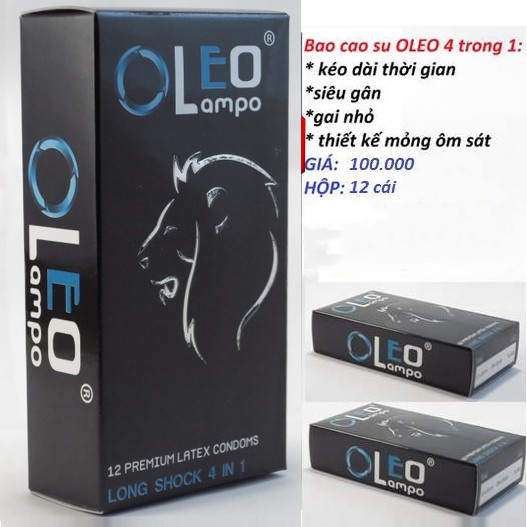 [BCS giá sỉ]1 hộp 12 chiếc Oleo Lambo 4in1 Korea - gân gai mỏng kéo dài thời gian