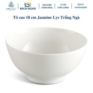 Tô cao minh long 18 cm jasmine lys trắng ngà