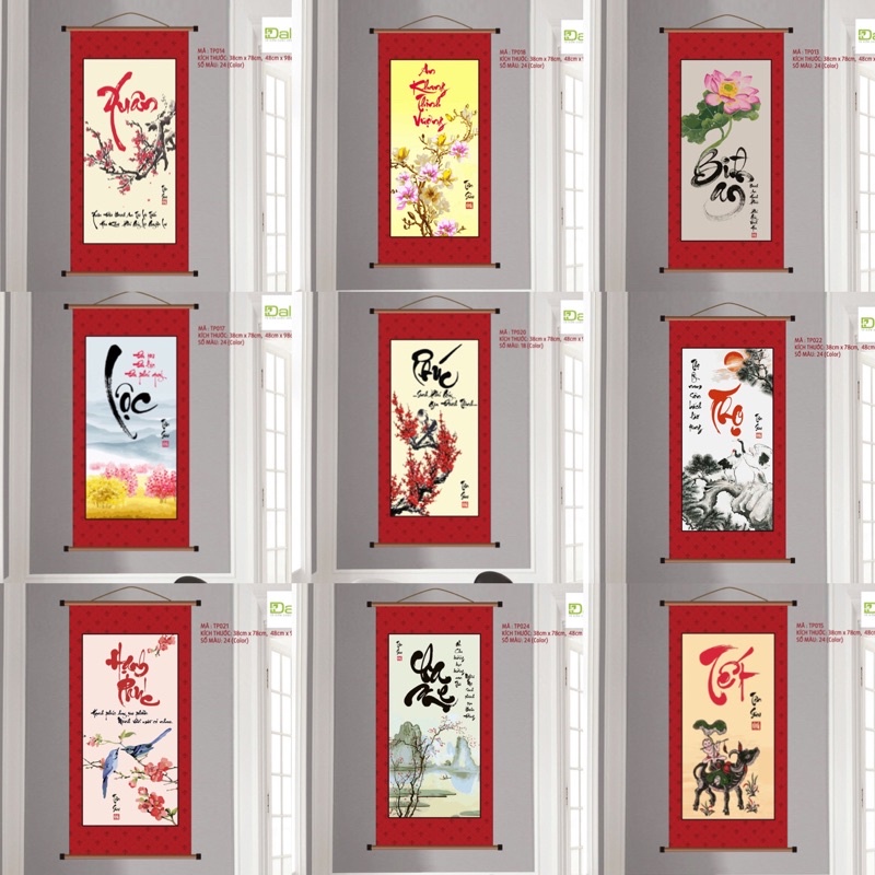 Tranh số hoà tự tô Thư Pháp ý nghĩa, tranh full bộ chỉ cần về tô theo số là có bức thư pháp đẹp ý ng