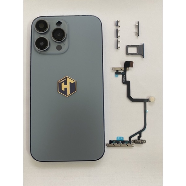 Vỏ độ i.phone Xr lên 13Pro Xanh bộ đội tặng full bộ led + phím khay sim