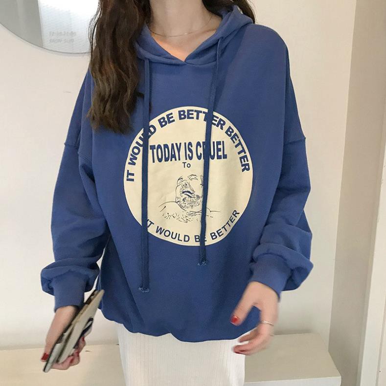 Áo Hoodies nỉ ngoại không xù lông form 70kg TODAY IS CRUEL E077