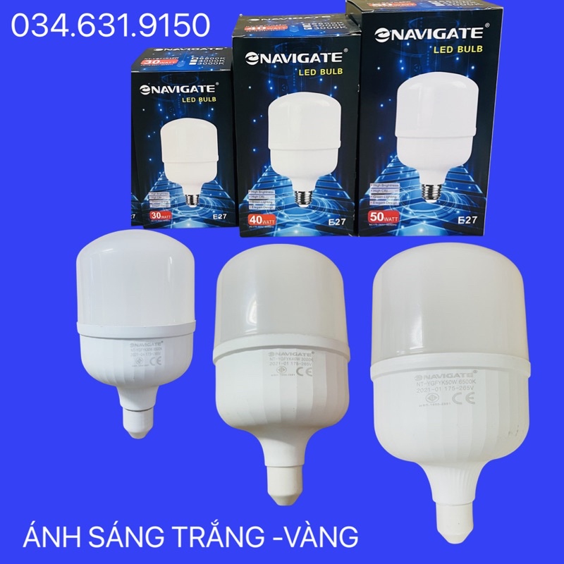 Bóng Trụ Navigate 20W ,30W ,40W ,50W ánh sáng trắng ,ánh sáng vàng