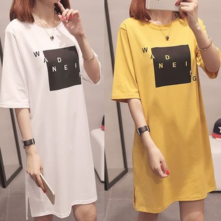 Váy suông dáng ngắn nữ in chữ freesize