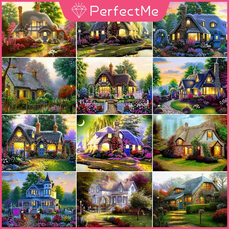 Bộ Tranh Đính Đá 5d Tự Làm 40x30cm Hình Phong Cảnh Độc Đáo Trang Trí Nhà Cửa