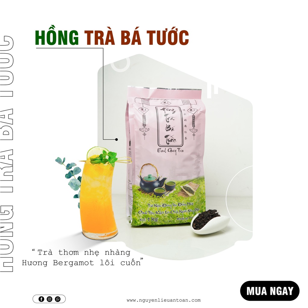 Hồng Trà Bá Tước Earl Grey Đặc Biệt Vua An Toàn Pha Trà Sữa Đài Loan Gói 1kg