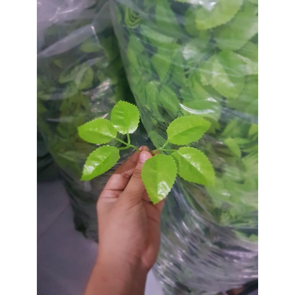 Lá Hoa Hồng giả 2 nhánh