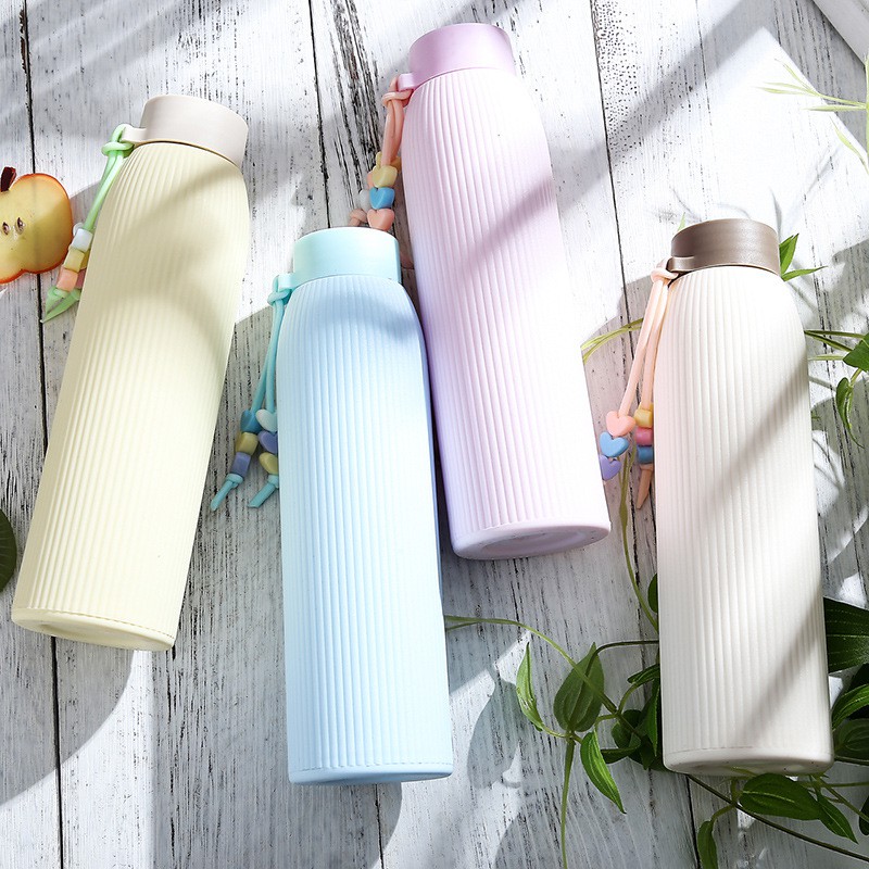 BÌNH ĐỰNG NƯỚC, CÀ PHÊ, TRÀ SỮA, BÌNH PHA TRÀ VỎ GÂN SỌC HÀN QUỐC GIỮ NHIỆT TỐT - BÌNH GIỮ NHIỆT ĐA SẮC CHẤT LƯỢNG CAO