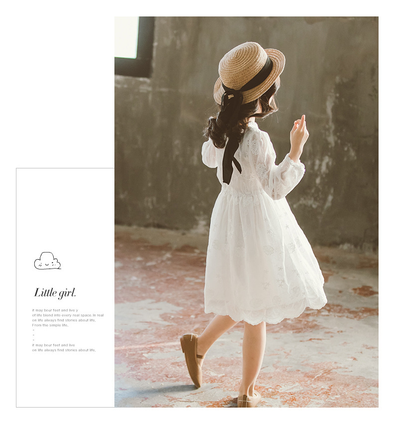 Đầm Ren Hoa Tay Dài Thời Trang Đáng Yêu Thân Thiện Với Da