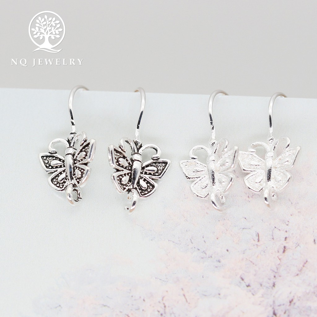 Móc bông tai bạc hình bưóm - NQ Jewelry