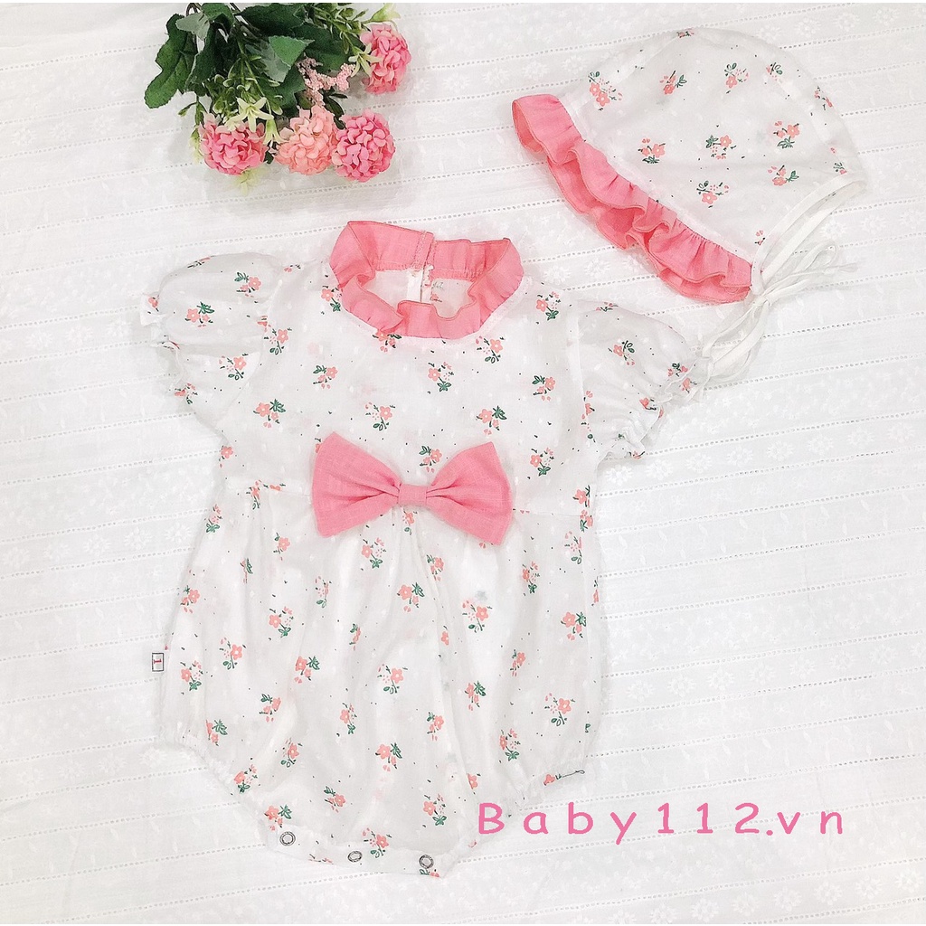 Áo liền quần bé sơ sinh kèm mũ, bodysuit bé sơ sinh kèm mũ, 3 tháng, 6 tháng, 1 tuổi, 2 tuôi