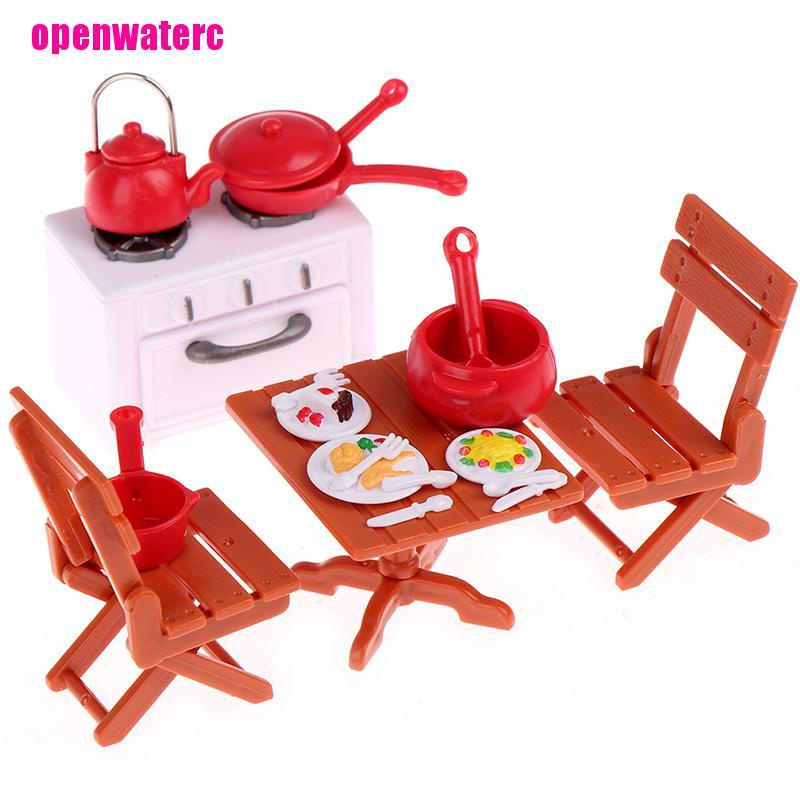 Set 13 Món Đồ Chơi Lò Vi Sóng Mini Cho Nhà Búp Bê