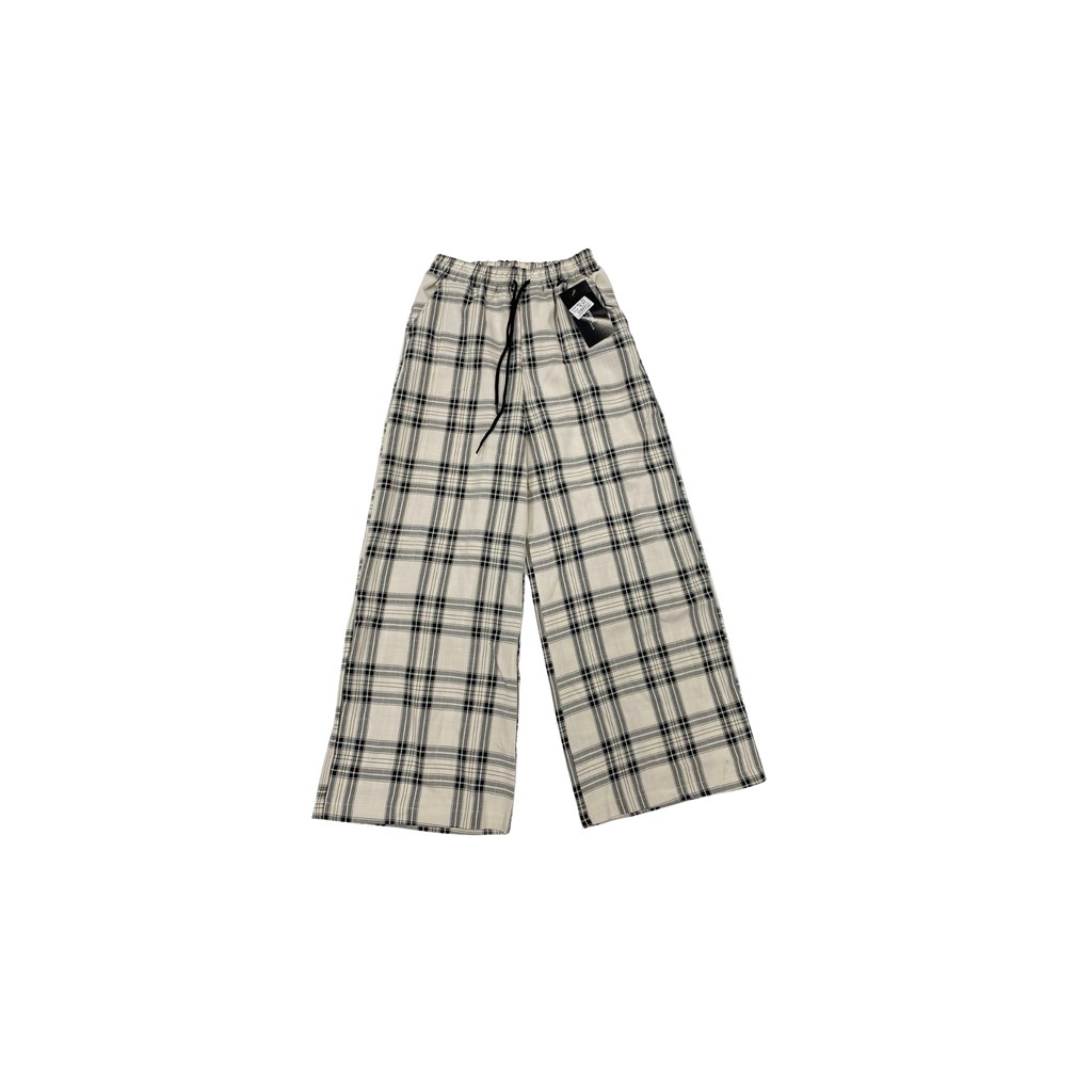 Quần ống suông caro quần Plaid Pants chất liệu cao cấp