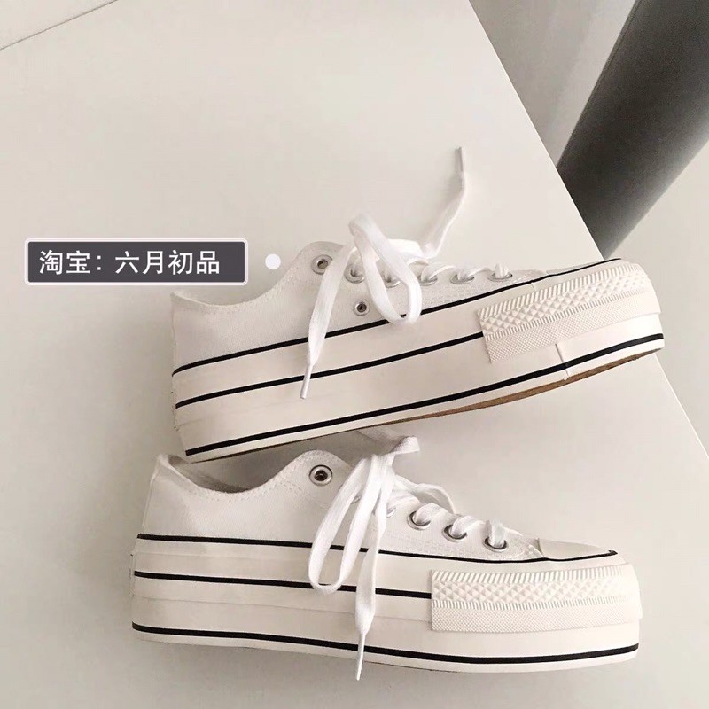 [LNHBO - ORDER] Giày thể thao độn đế dáng converse (Ảnh thật ở cuối)