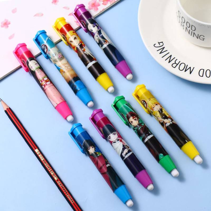 1 cây tẩy bút chì hình cây son, gôm tẩy bút chì hình son Demon Slayer Kimetsu No Yaiba Cute student eraser Anime pattern press rubber eraser kids gift Kamado Tanjirou Nezuko Agatsuma Zenitsu Rengoku Kyoujurou