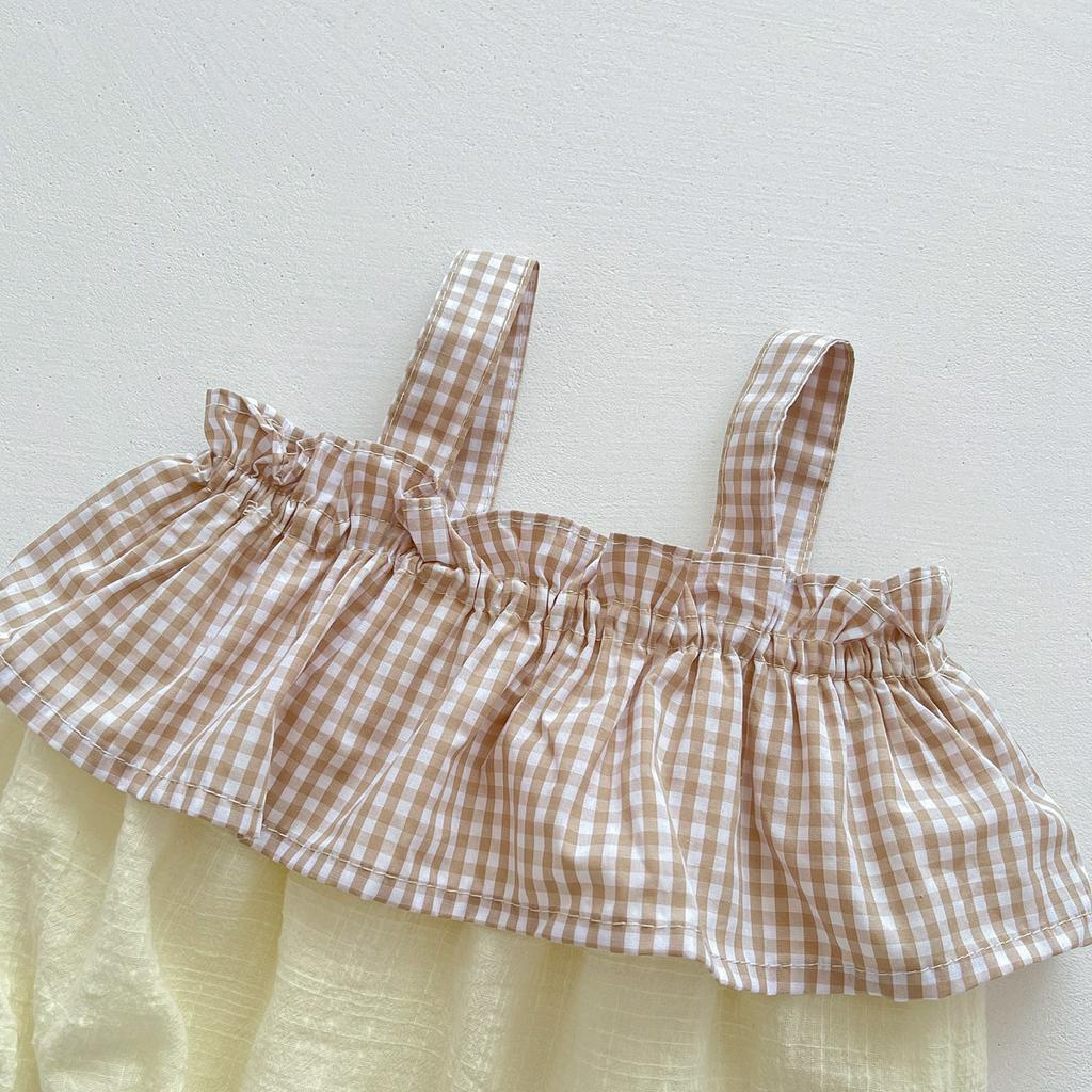 Áo liền quần họa tiết sọc kèm nón thời trang cho bé