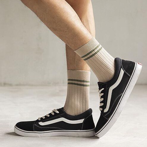 Tất Sọc Cổ Sọc Gót Màu Nam/ Nữ ERASHOP 075087 - Phù Hợp Mang Sneaker, Co Giãn 4 Chiều Freesize, Siêu Rẻ Đẹp