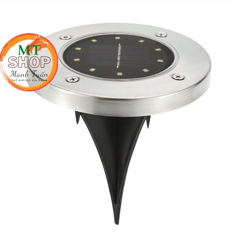 Đèn 8 LED Âm Đất Năng Lượng Mặt Trời Âm Đất, Cắm Sân Vườn, Hành Lang, Cảm Biến Ánh Sáng, Chống Nước IP65