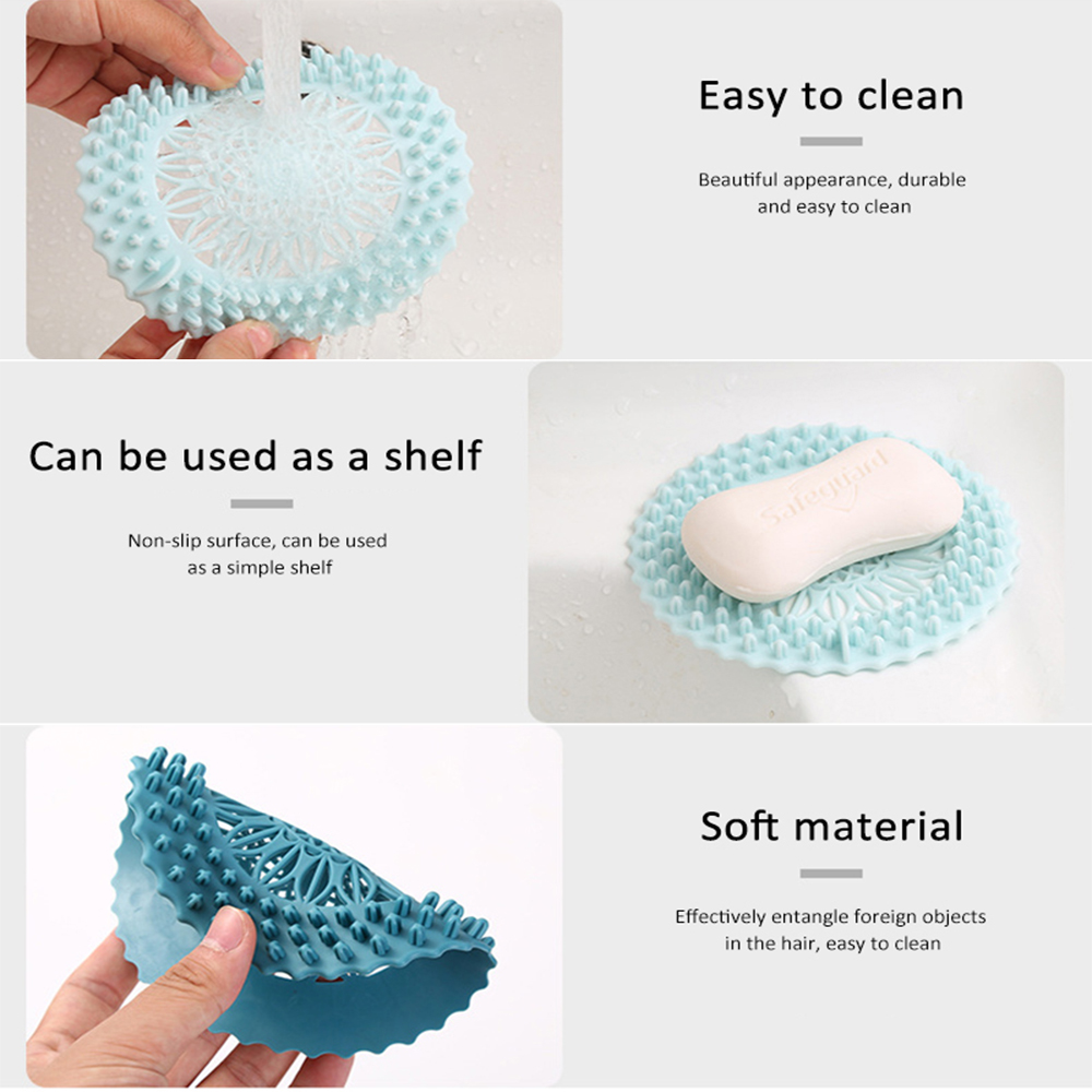 Nắp lọc cống thoát nước chặn tóc chống tắc nghẽn từ silicon nhiều màu tùy chọn dùng trong bồn nhà tắm/ bồn rửa nhà bếp