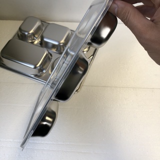 khay cơm 5 ngăn giá rẻ , khay inox 28 x 22 x 4 cm  , khay inox 5 ngăn sâu lòng , khay inox cao cấp