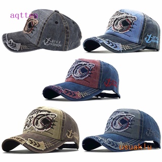 Mũ lưỡi trai thêu hình cá mập phong cách retro