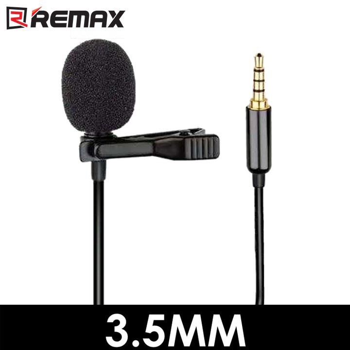 Micro ghi âm - thu âm cho điện thoại REMAX RL-LF31 Jack 3.5mm có kẹp cài áo