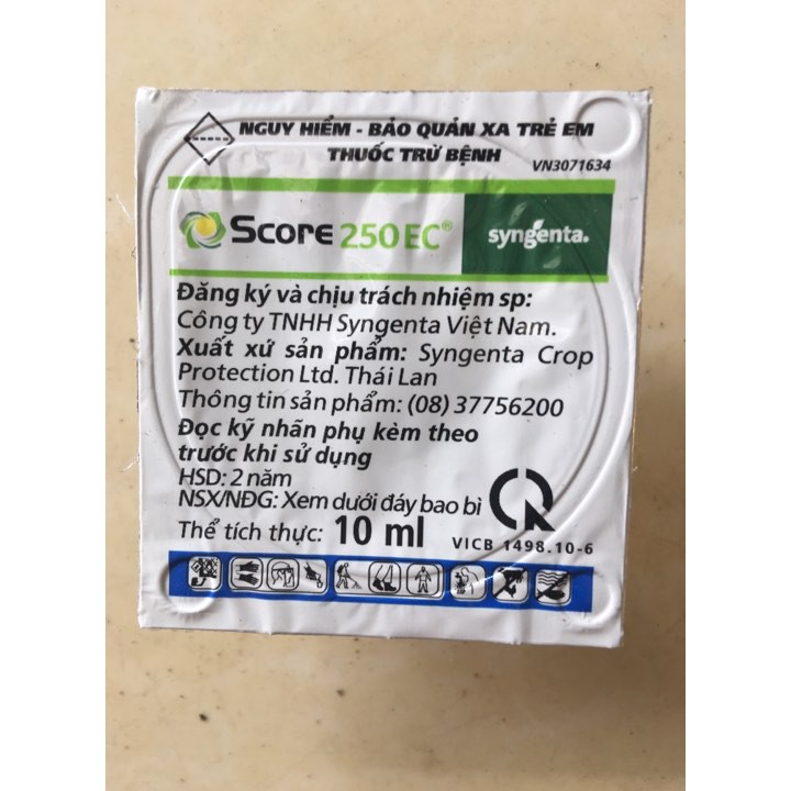 [SIEURE] đặc trị phấn trắng, đốm lá trên hoa cay cảnh SCORE 250EC 10ml hàng đẹp, phân phối chuyên nghiệp.