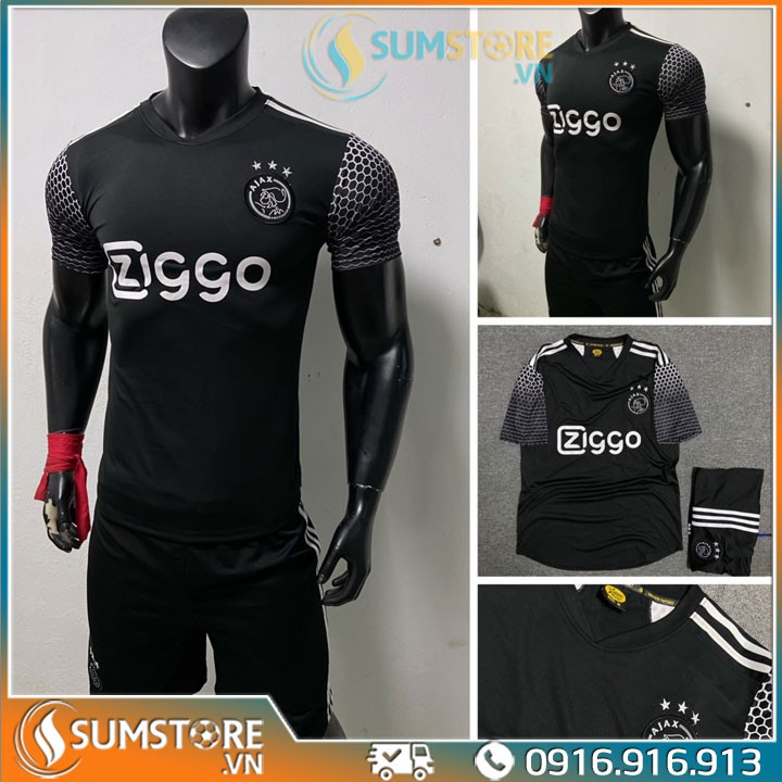 Áo Thể thao Đá Banh CLB Ajax Đen SV - Đồ đá bóng 2020