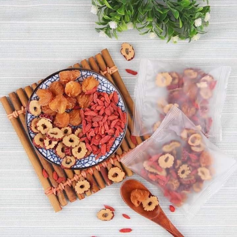 [ 1 gói dùng thử] Trà dưỡng nhan quý phi (táo thái lát, hoa cúc, kỳ tử, hoa hồng, nho khô, quất tắc, long nhãn