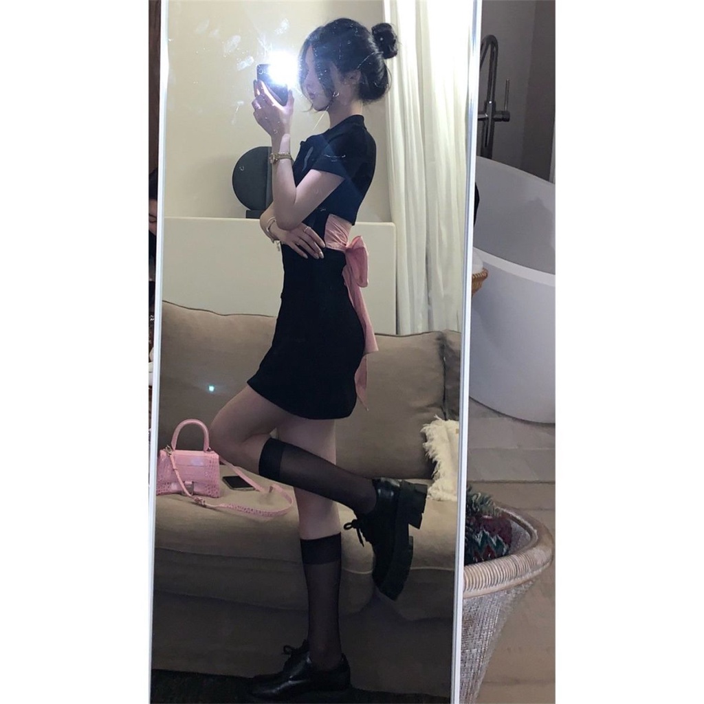 ❤Váy babydoll đầm babydoll Đầm Polo Dáng Ôm Đính Nơ Xinh Xắn Thời Trang Cho Bạn Gái