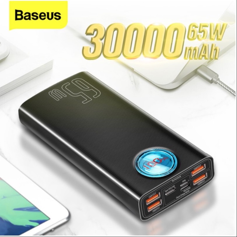 (Tặng cáp 100W) Sạc dự phòng chính hãng Baseus 65W PD 30000mah sạc nhanh cho điện thoại, máy tính.